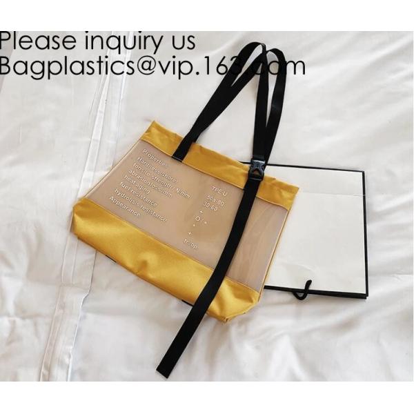 Manufacturer Custom Logo Transparent Clear PVC Plastic Portable Packaging Promotional Gifts Shopping Tote Bag, bagease