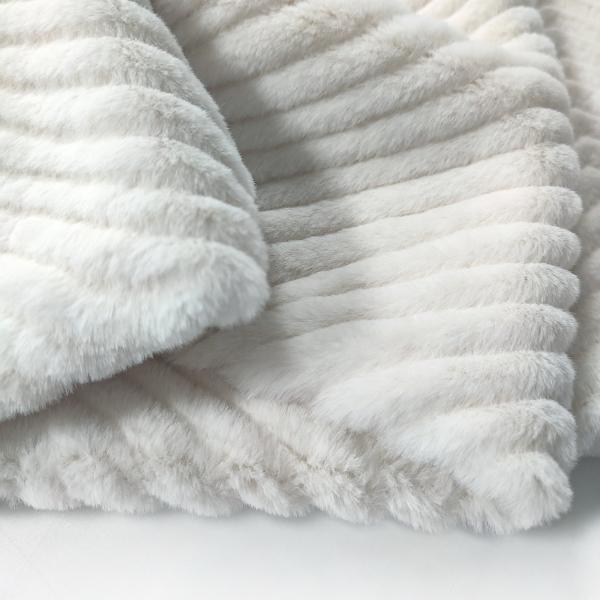 Concise Solid Sherpa Faux Fur Fabric Embossed Rabbit For Sofa Cover