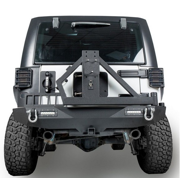 2007-2017 Wrangler JK Back Steel Power-Coated Rear Bumper With Spare Tire Carrier