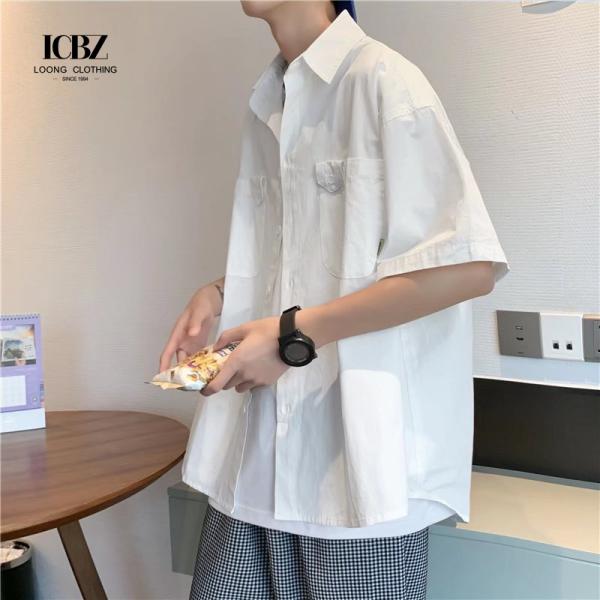 Short Sleeve Poplin Darts Men's Cotton Dress Shirts for Casual Wear Customized Design