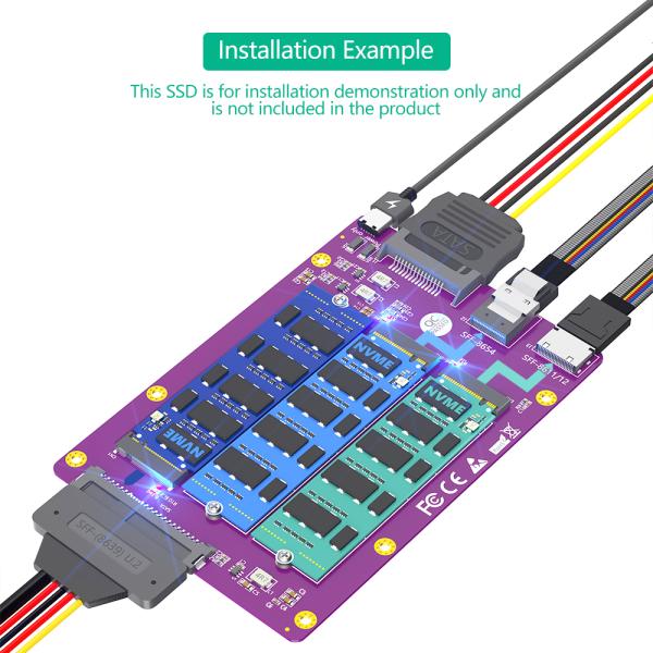 M.2 NVMe to SFF-8611/8654/U.2 Adapter 6Gb/s Bandwidth