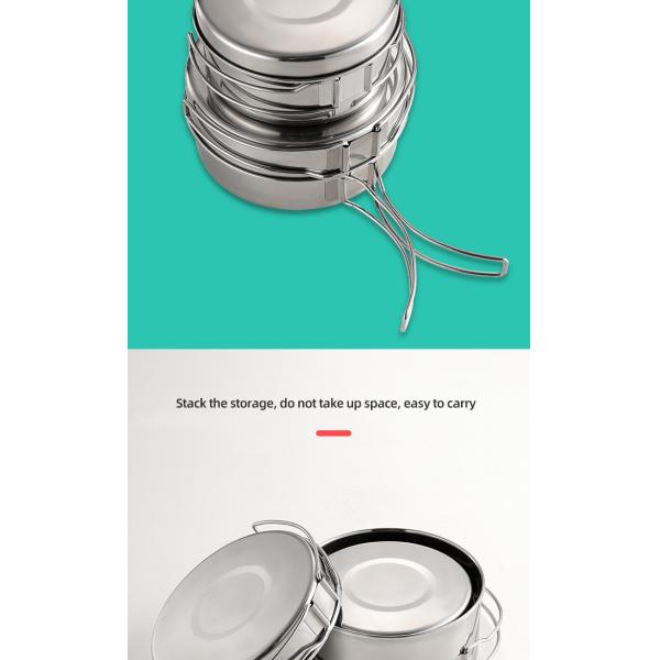 Stainless Steel Material Outdoor Cookware Set For Camping
