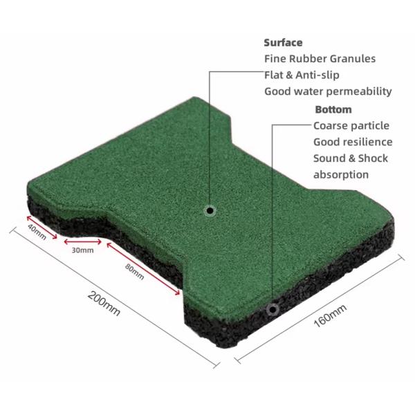 Commercial Playground Rubber Tiles Flooring and Dog Bone Pavers