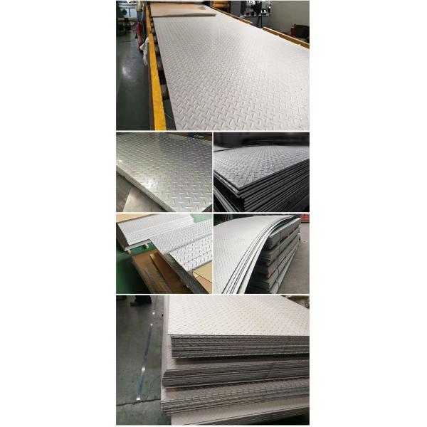Thick 4mm Ss Checkered Plate Anti Slip Stainless Steel Sheet NO.8 Surface
