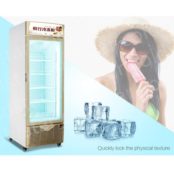 Supermarket Refrigerated Showcase Ice Cream Upright Display Freezer Commercial Glass Door Freezer