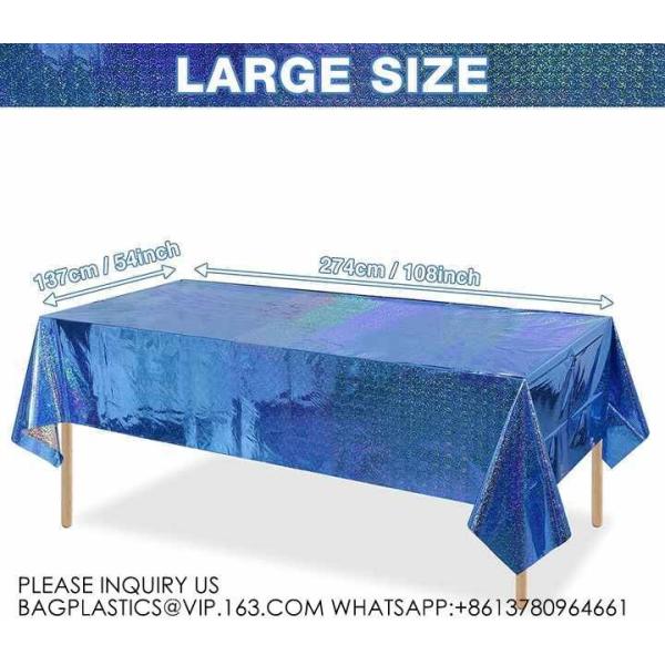 Laser Rainbow Theme Party Tablecloth Aluminum Film Birthday Wedding Party Decoration Disposable Tablecloth Decoration