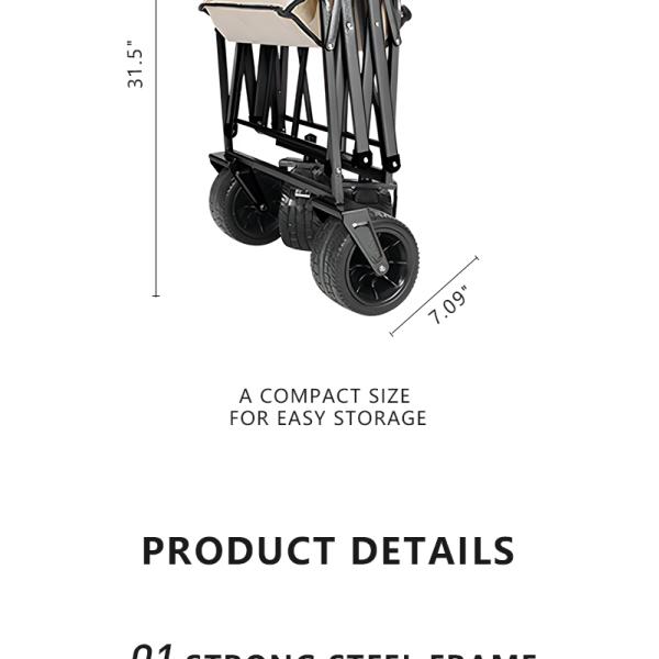 Wagon folded for storage