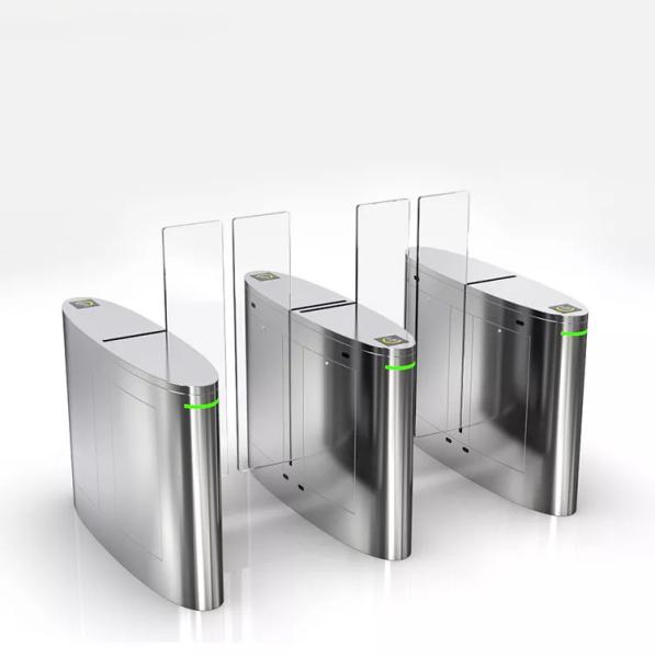 High Security Access Control Turnstiles Pedestrian Entry Exit Optical Sliding