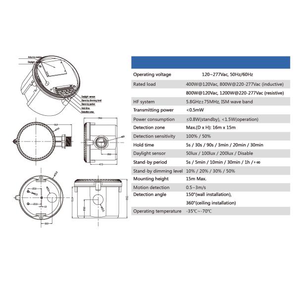 Waterproof Industrial CE ROHS SMD3030 LED UFO High Bay Light