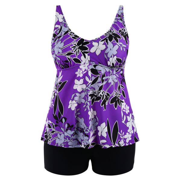 2018 New Plus Size One piece Swimsuit Floral Print Swimsuit Women Push up with