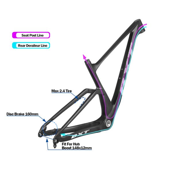 MTB Carbon Mountain Bike Frame Carbon Fiber 29er Boost Hardtail Frame