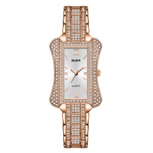 Quality Women Square Alloy 3ATM Fashion Quartz Watches With Diamond for sale