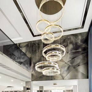 Quality Gold Metal Large Modern Circular Chandelier for sale