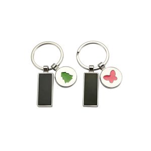 Quality Promotion Custom Logo Metal Keychain Holder Cute Pendant Rectangle Body for sale