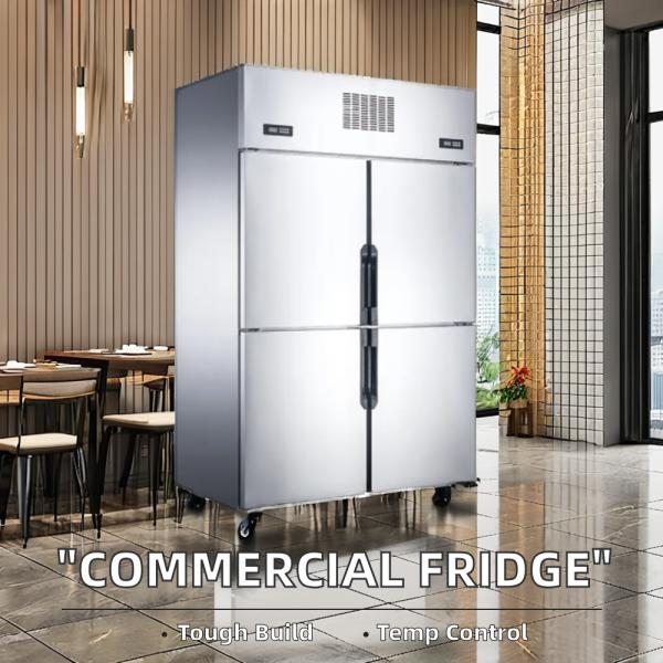 Commercial Kitchen Equipment Stainless Steel Single-Temperature Digital Display Upright Air-Cooled Refrigerator Restaurant Use