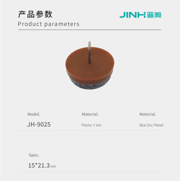15MMx21.3MM Size Furniture Feet Nail Zinc Plated For Wood Furniture Leg