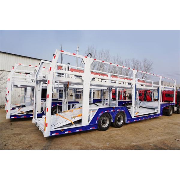 Double Axles Car Carrier Trailer For 9 Cars Transport Steel Material