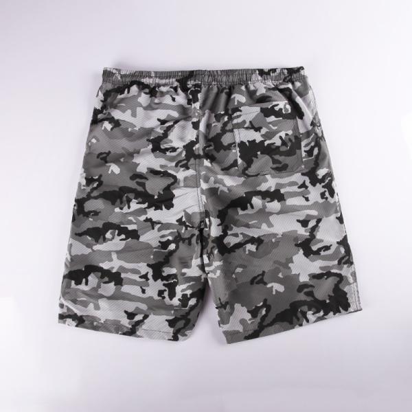 Olive Camouflage Mens Elastic Waist Board Shorts