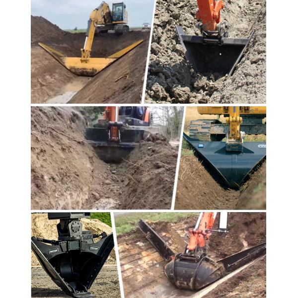 Durable V Shaped Ditching Bucket , Trapezoid Excavator Buckets Multifunctional
