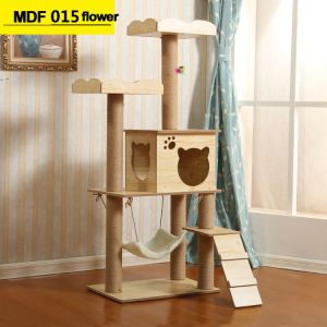 Quality Soft Plush Detachable MDF Wooden Cat Tree for sale