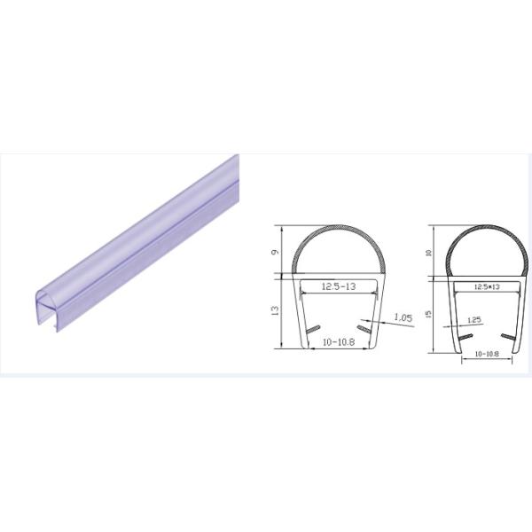 8-12mm PVC Waterproof U Type Rubber Glass Shower Door Seal Strip for Transparent Doors