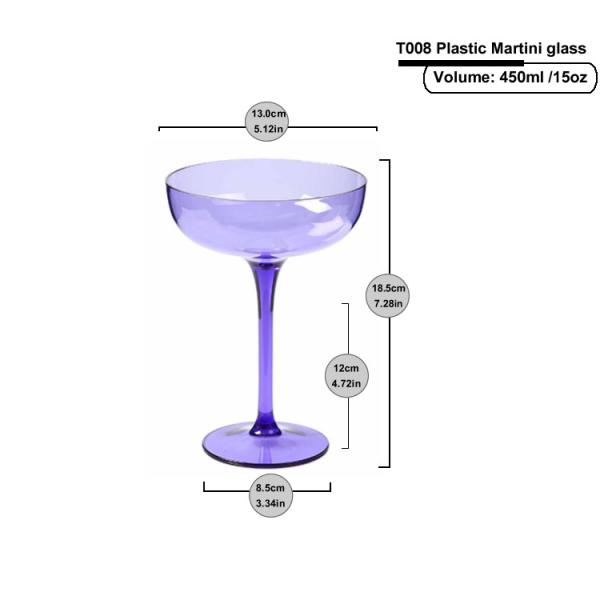 Classic Colored Cocktail Coupe Glasses Speakeasy Style For Champagne