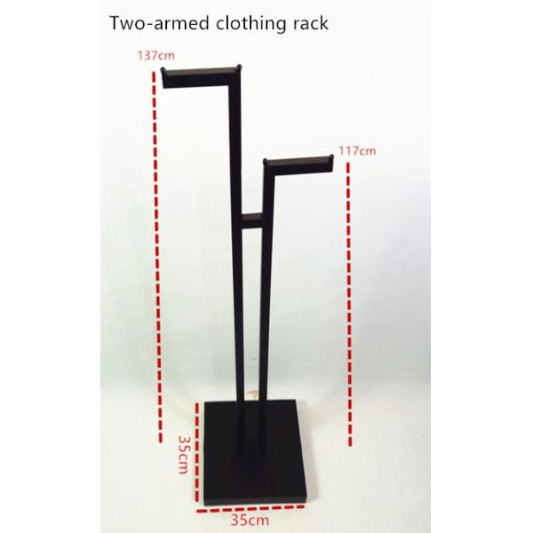 Steel Black Clothing Metal Display Racks And Stands With Two / Three / Four Arms Available