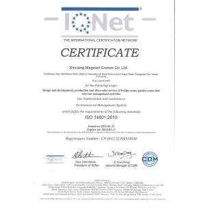 Xinxiang Magicart Cranes Co., LTD Certifications
