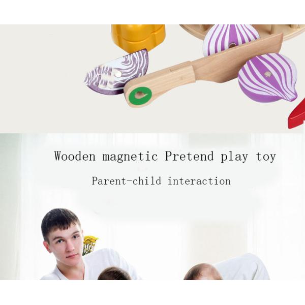 Magnetic 10.5cm Wooden Fruit Cutting Set Wooden Fruit Basket Toy