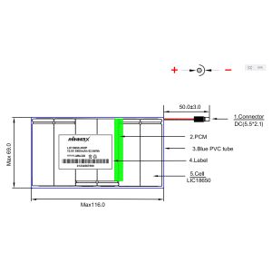Rechargeable Li-ion Battery Pack LIC18650 10.8V 5800mAh