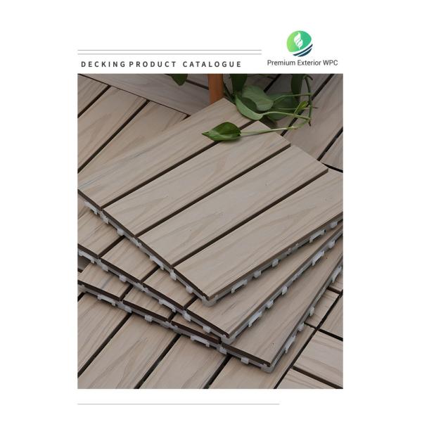 Customized Wood Deck Tiles Impact Resistant Outdoor Interlocking Wood Tiles