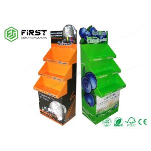 Custom Retail Cardboard Floor Stands Recyclable Paperboard Corrugated Floor