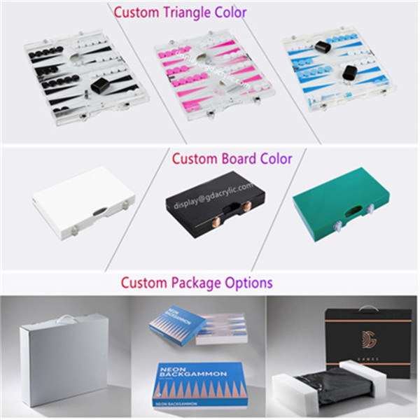 Pink Backgammon Pieces Checkers Custom Lucite Acrylic Backgammon Set