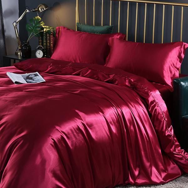 Queen Size 100 Silk Bedding Set