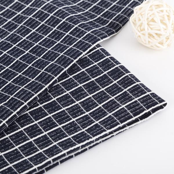 Combed Cotton T Shirt Fabric Tightly Woven Refreshing Plaid Lattice Cloth For Polo Shirt