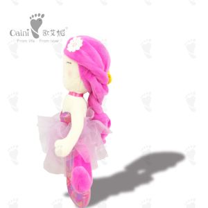 32cm Cotton Stuffed Animal Child Friendly Mermaid With Pink Hair