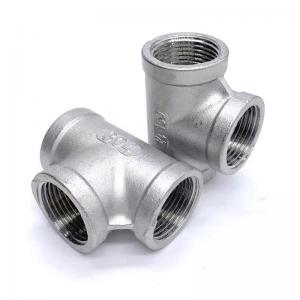 China Casting WZ 304T type Stainless Steel Inner Wire Tee Joint Screw Thread Water Pipe Joint Plumbing Accessories NPT BSP BSPT on sale