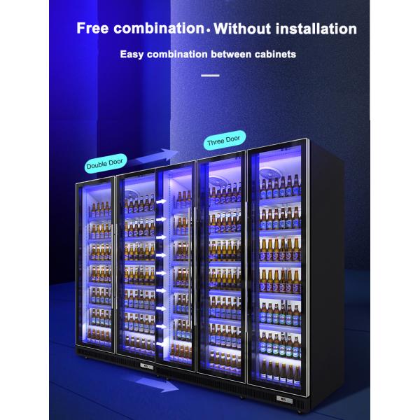 R134a Bar Refrigerated Showcase Multi Glass Doors Refrigerator 1130L