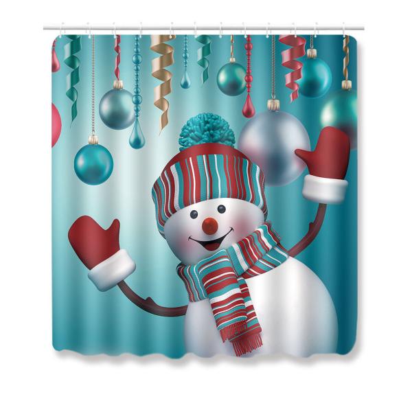 Snowman Christmas Bath Mat Set Anti Skid Restroom Mat Set