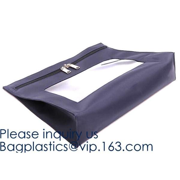 Waterproof Oxford Medicine Safety Bag with Lock and Keys Locking Bank Deposit Bag,Money Bank Bag Zipper Leather Cash Dep