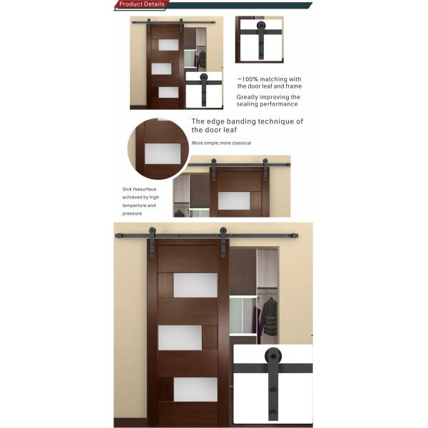 Hot! Tempered glass sliding barn door for bathroom / study room