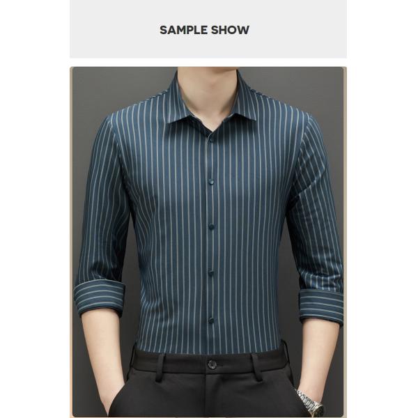 2022 Men's Black Plain Custom Summer Long Sleeve Formal Shirts Slim Fit Cotton Silk Shirt