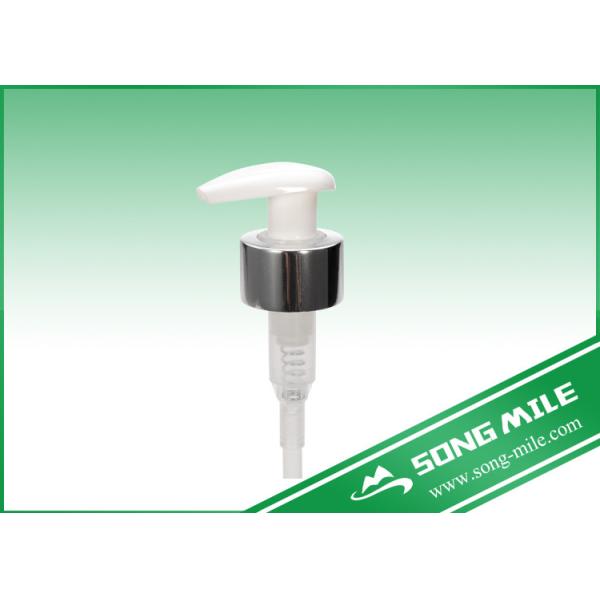 24/410 White Nozzle and Silver Closure Lotion Dispenser for Shampoo