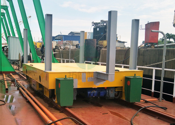 Heavy Load Steel Plate Transport Shipbuilding Rail Transfer Vehicle Matching With Crane
