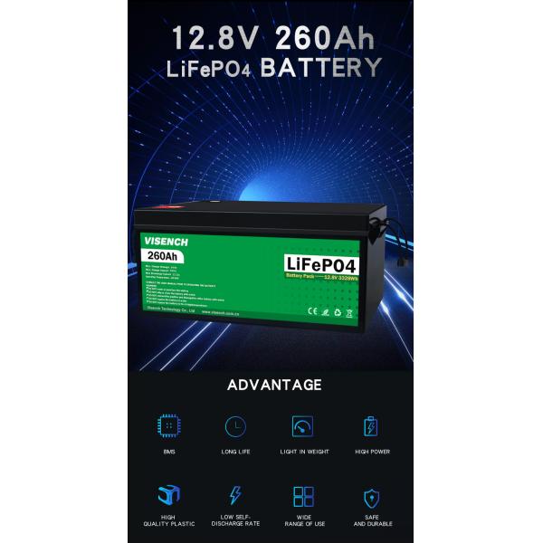 Solar Energy 12V 260Ah Rechargeable Lithium iron Phosphate Battery Lifepo4 Batteries 12.8V 260Ah Lithium Battery Pack