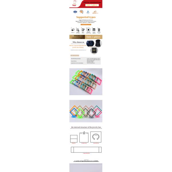 Multiple Colors Suspension Jewelry Display Box With Transparent PE Film