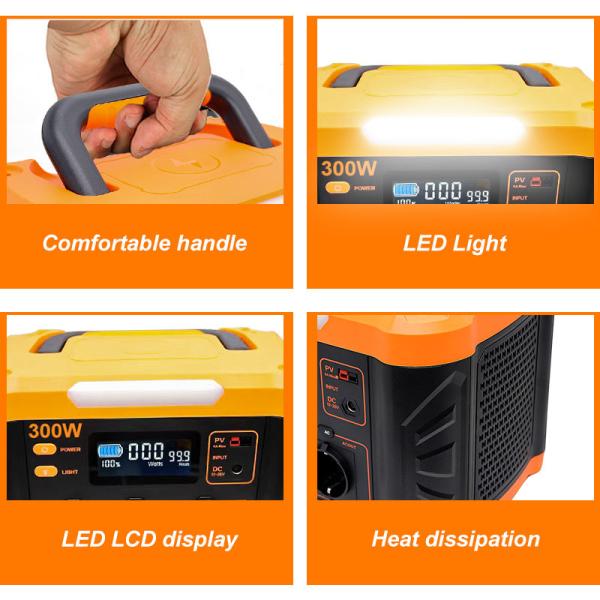 Portable 300W Backup Battery Bank Solar Power Station Mini Powerstations