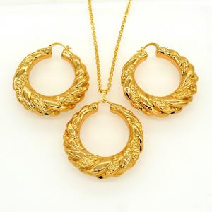 China Vintage jewelry Pendants Necklaces Earrings Set For Women 18K Real Gold Plated on sale