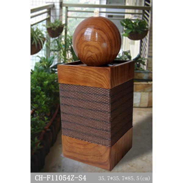 Handmade Lighted Wood Rattan Effect Water Fountain