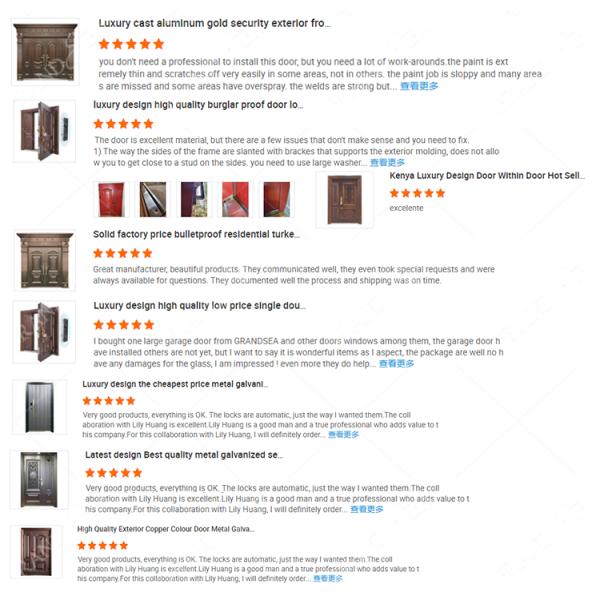 Modern Design Wooden Grain Anti-theft Door Villa Multi Lock Point Front Safety Steel Door Exterior Security Door